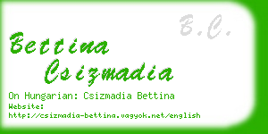 bettina csizmadia business card